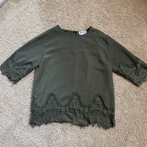 Womens Trixxi Quater Sleeve with Lace Shirt